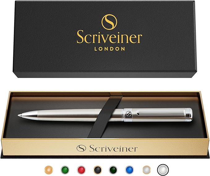 Scriveiner Stainless Steel Ballpoint Pen by Scriveiner