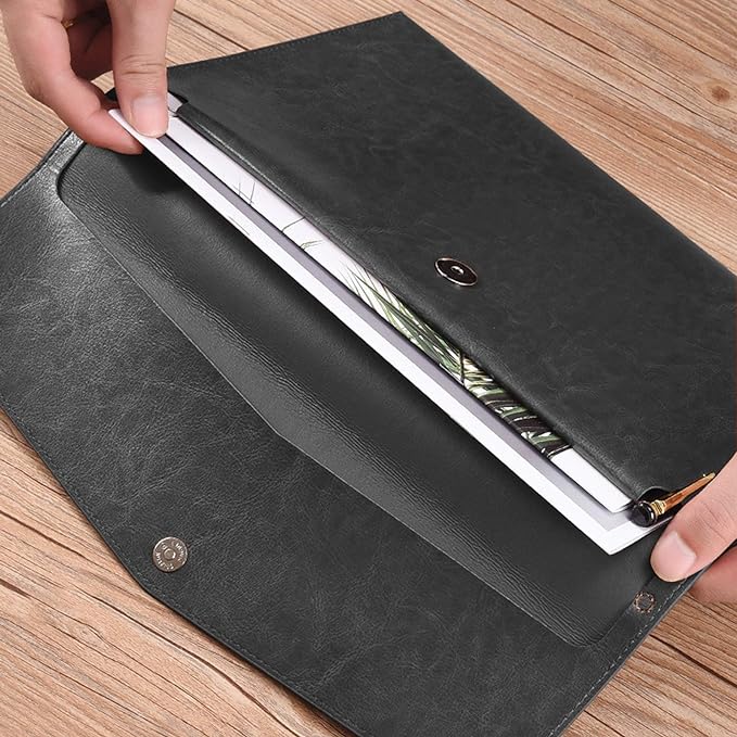 PU Leather A4 File Folder Document Holder Envelope Folder Case - Image 6