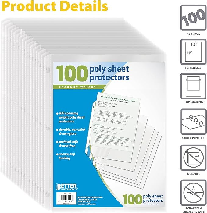 Better Office Products Sheet Protectors - Image 3