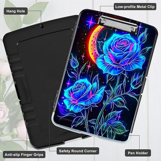 Blue Rose Moon A4 Clipboard - Image 5