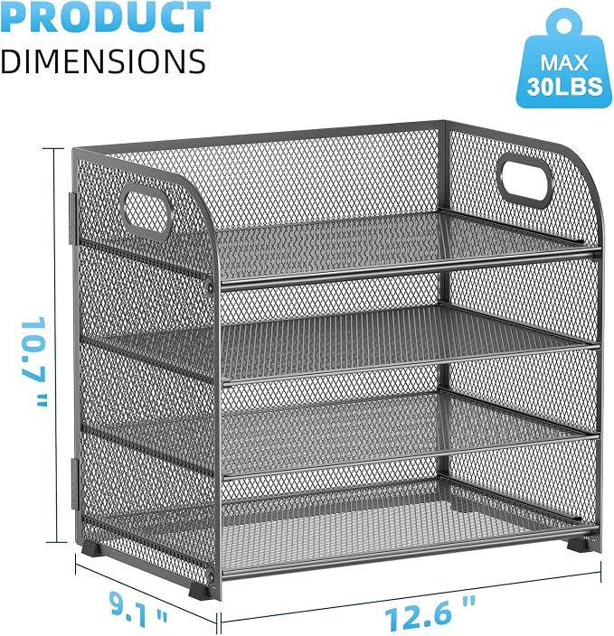 Marbrasse 4 Tier Paper Organizer Letter Tray - Image 3