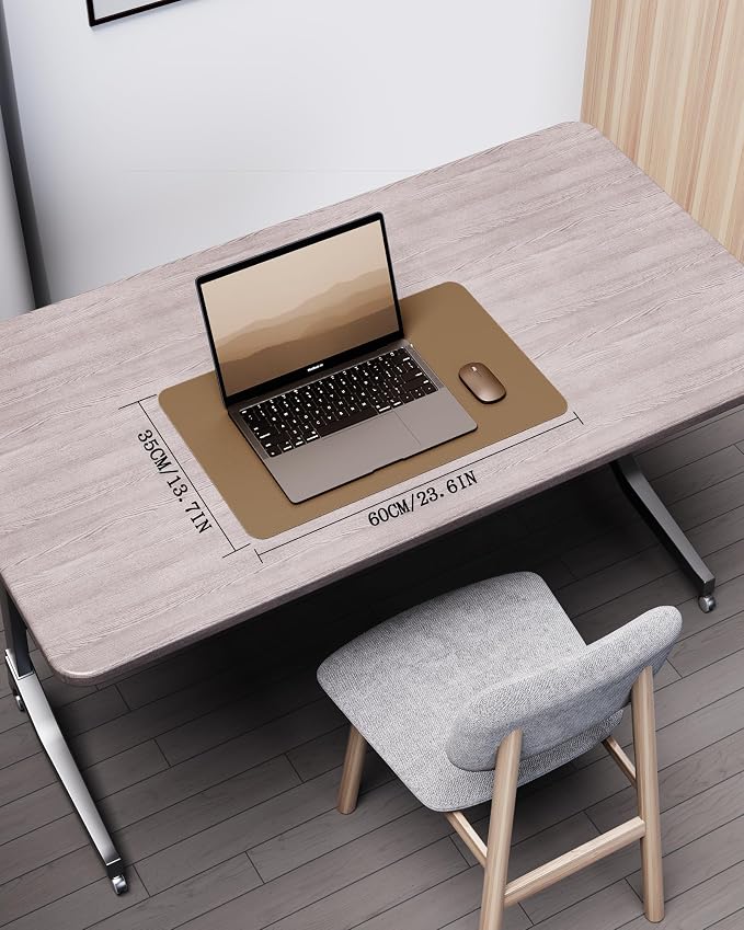 YSAGi Double-Sided Desk Pad, Leather Desk Mat, Eco Cork Desk Pad Protector - Image 2