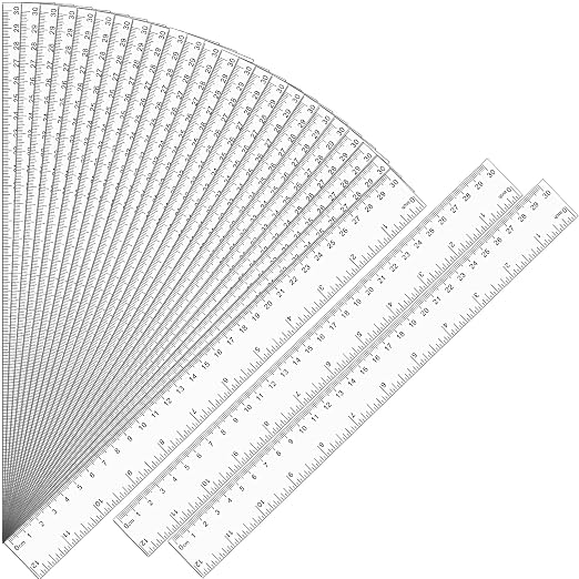 32 Pack Clear Ruler 12 Inch Bulk by Duchong