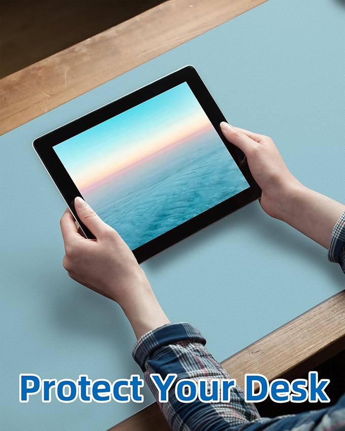 AFIING Leather Desk Pad Protector, Mouse Pad, Office Desk Mat, Non-Slip PU - Image 4