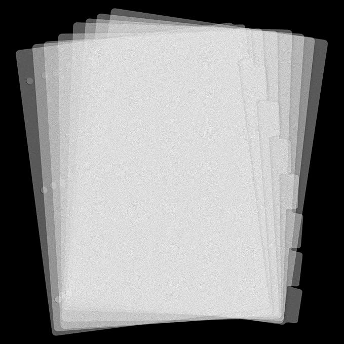 3 Ring Frosted Transparent Binder Dividers, 8 Tab Clear Dividers, A4 Size - Image 8