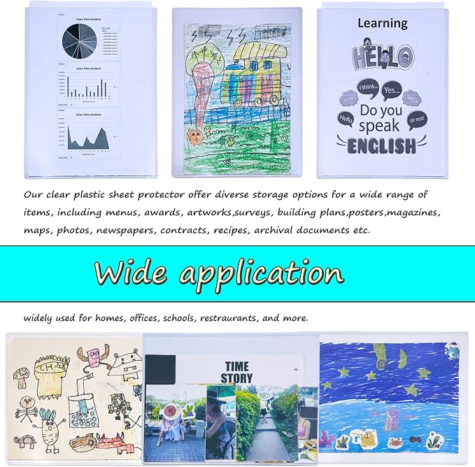 7 PCS 8.5" x 11" Rigid Print Protectors, Plastic Paper Sheet Protectors - Image 7