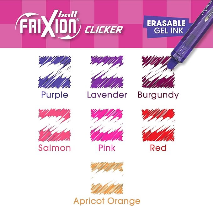 Pilot, FriXion Vibe Clicker Premium Erasable Gel Ink Pens, Find Your DreamGlow - Image 5