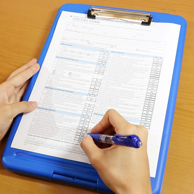 Think2Master Blue Plastic Storage Clipboard. | 25% Heavier & Sturdier| Heavy - Image 6