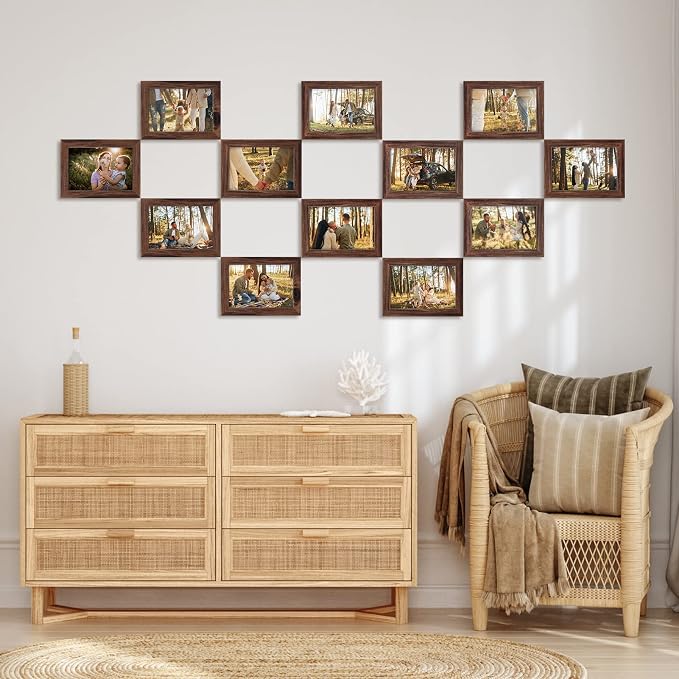 Giftgarden 4x6 Picture Frame Brown Set of 12 - Image 2