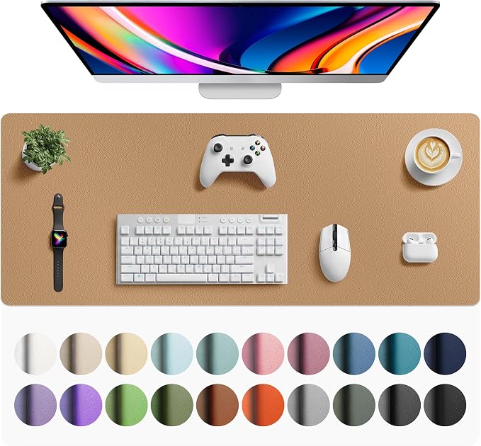 Aothia Faux Leather Desk Mat for Keyboard & Mouse | Creates One Clean Surface by AothiaSimpleNaturalUnique