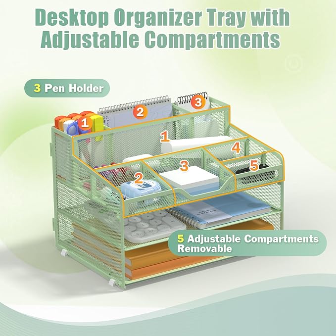 Docnest 3 Tier Mesh Desk Organizer - Image 4