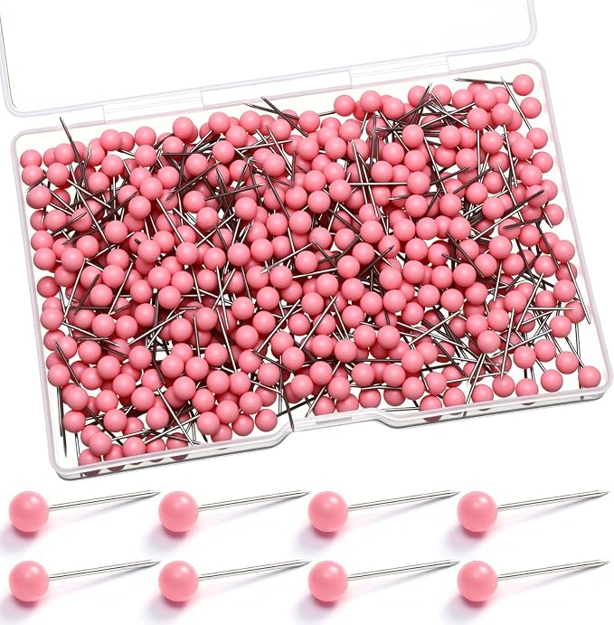 WILLBOND 500 Pack Map Push Pins Map Tacks Small Round Head Push Pins Thumb Tacks by Willbond+Technology+Limited