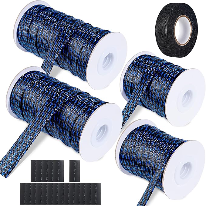 132 ft Expandable Braided Cable Sleeve Wire Loom PET Wire Sleeving，Wrap by GYHCHJDZ