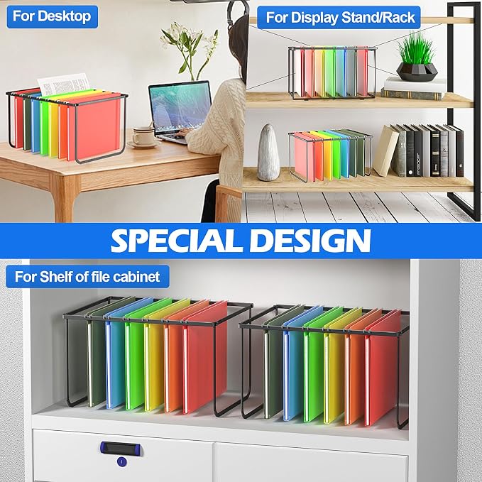 1 Pack Legal and Letter Size Hanging File Folder Frame Desk Organizer Destop - Image 3