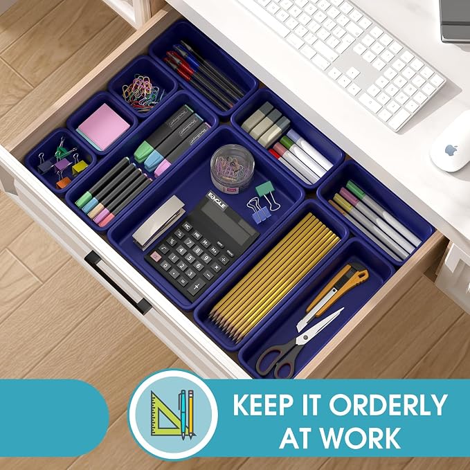 16 PCS Drawer Organizer Set, 4 Size Makeup Drawer Divider Organizer - Image 4