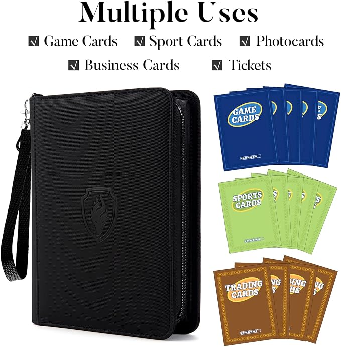 Fabmaker Premium 4 Pocket Zip Card Binder, Trading Card Binder - Image 3