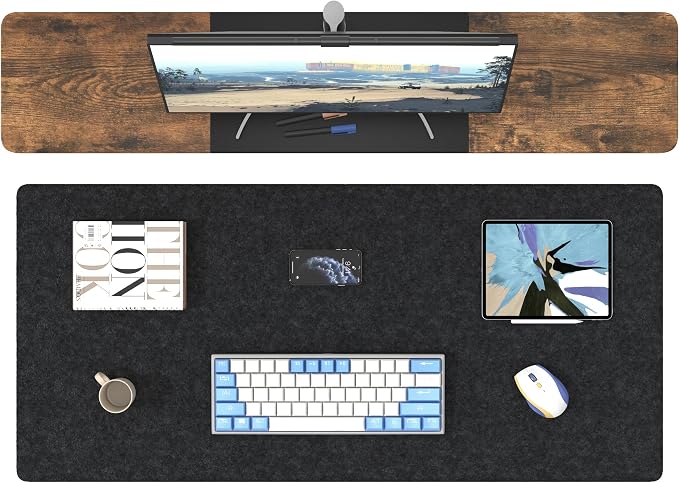 DAWNTREES Non-Slip Felt Desk Mat, 36 x 16 Inches Large Desk Pad Protector - Image 5
