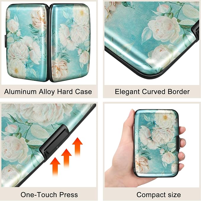 ELFISH Mini RFID Aluminum Wallet Credit Cards Holder Business Card Case Metal - Image 3
