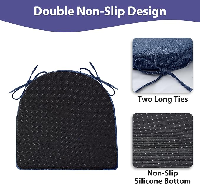 IPYNBAP Chair Cushions for Dining Chairs, Kitchen Chair Cushions, Non Slip - Image 5