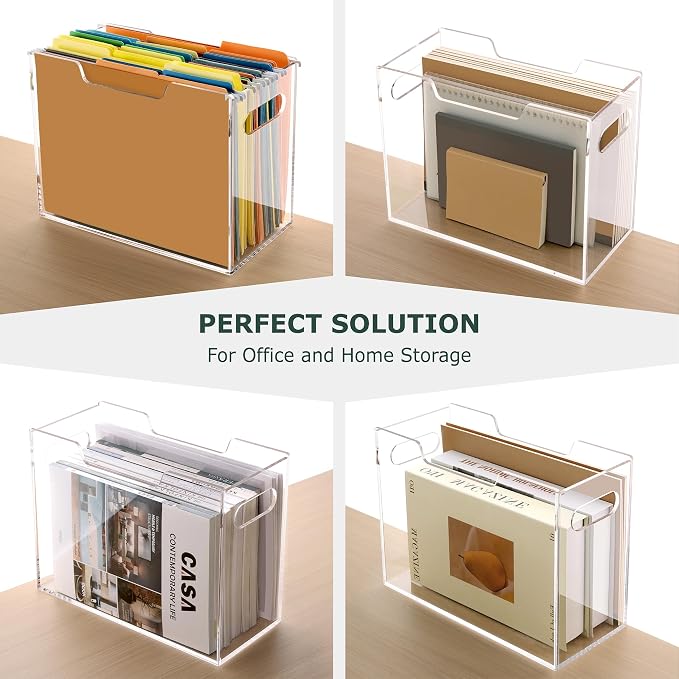 DINGHUO Acrylic File Organizer for Desk, Letter Size Hanging File Folder Holder - Image 6