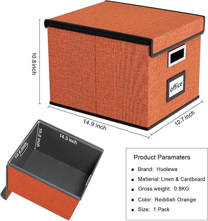 File Organizer Box with Lid, Collapsible File Folder Organizer - Image 6
