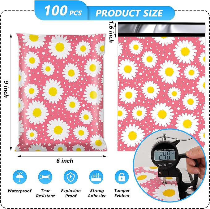 Poly Mailer 6x9 Inch 100 Pcs, Waterproof and Tear-Resistant Shipping Bags - Image 2
