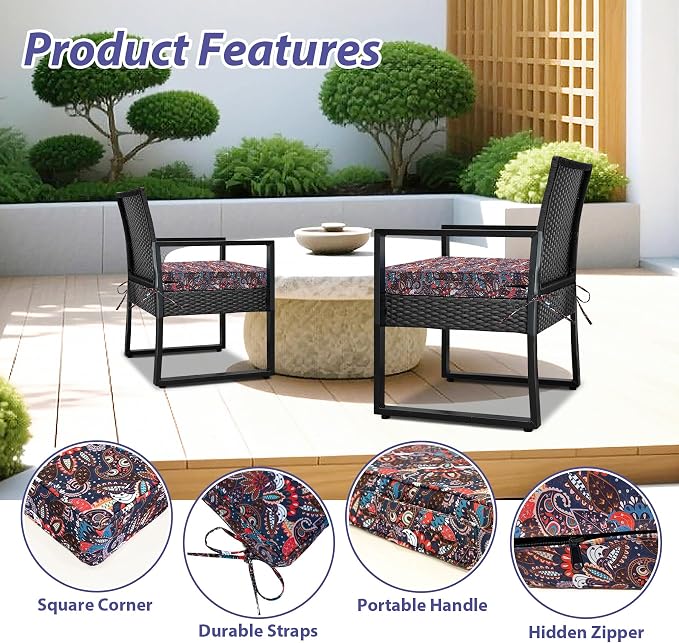 IPYNBAP Outdoor Chair Cushions Set of 4 -Waterproof Outdoor Seat Cushions - Image 5