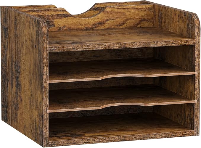 Snughome Vintage Wood File Organizer Desktop, 13.4’’ Document Letter Mail Tray by Snughome