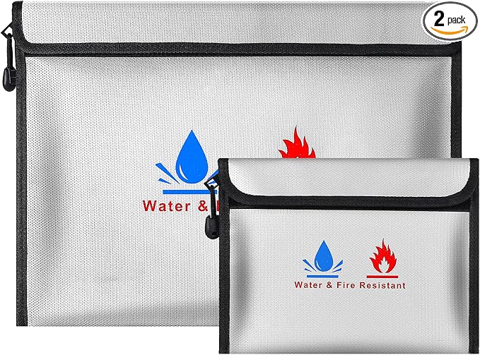Fire-resistant document pouches, including a set of fire-resistant wallet by ABSOK