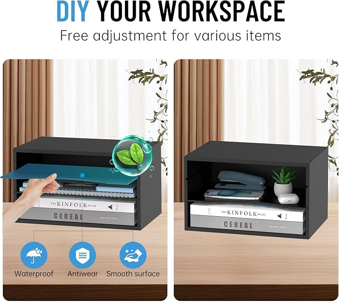 Wood Desk Organizer, 3 Tier Paper Tray Organizer - Image 5