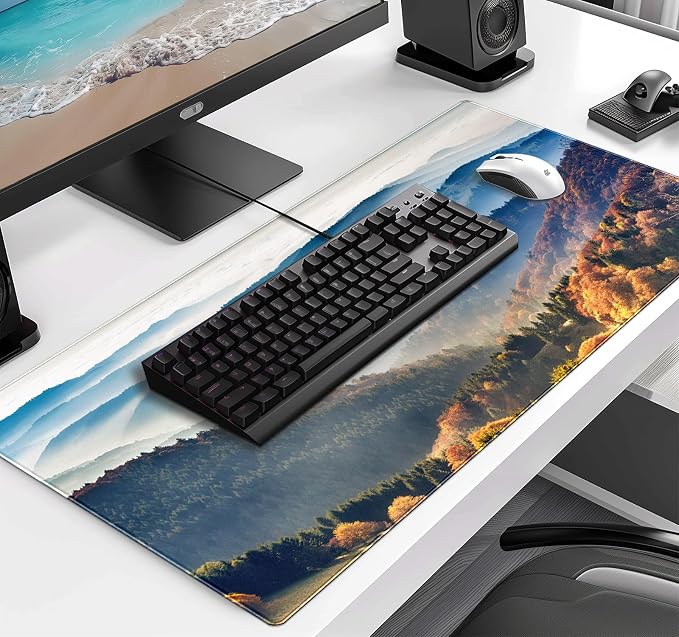 Large Mountain View Patterned Mouse Pad, Anti Slip Gaming Keyboard Desk Pad | - Image 3