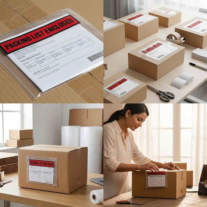 Pack of 1200 Packing Slips Pouches 4.5" x 5.5", Shipping Label Sleeves - Image 7