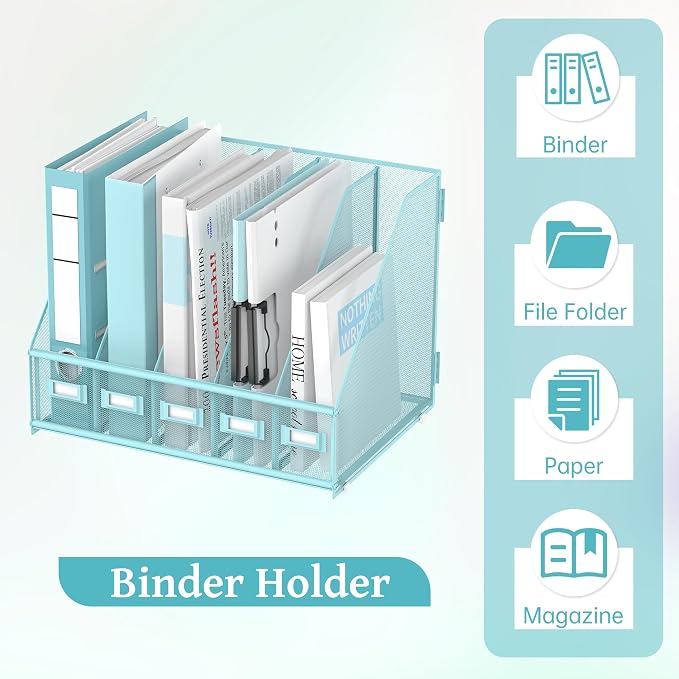 SUPEASY Desk Organizers Metal Desk Magazine File Holder - Image 6