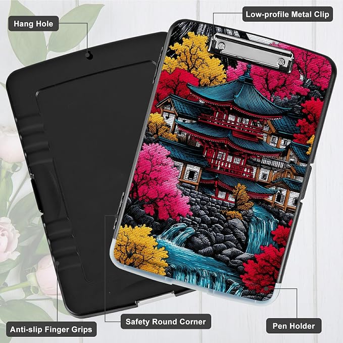 A4 Clipboard with Storage Pen Holder, Clipboards Organizer Nursing Clipboard - Image 5