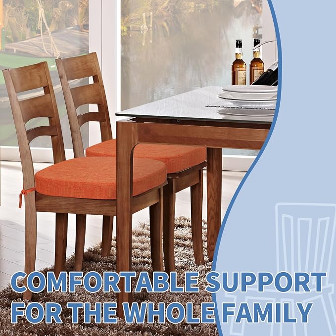 BUYUE Thickened 2.5" Dining Chair Cushions Set of 4, U-Shape High Density Foam - Image 2