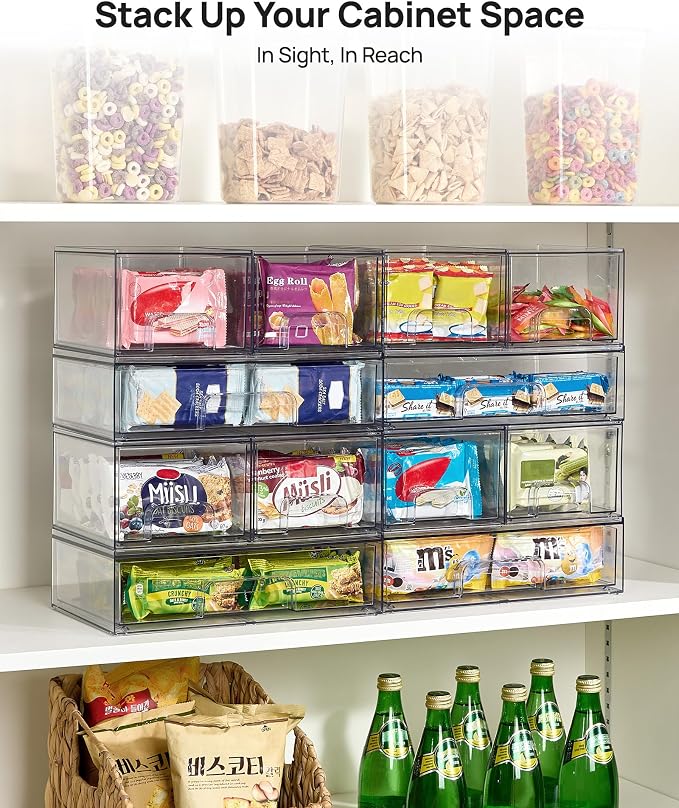 Vtopmart Stackable Storage Drawers Set of 3, Beauty Supplies, Pantry - Image 6