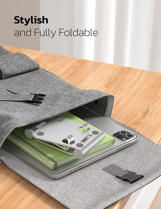 Nulaxy 2 Pack Dual Folding Cell Phone Stand, Fully Adjustable Foldable Desktop - Image 6