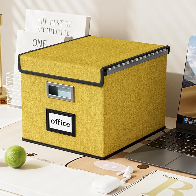 File Organizer Box with Lid, Collapsible File Folder Organizer - Image 5