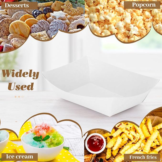 Sherr 200 Pcs 5 lb Kraft Paper Food Trays Boats Bulk, Disposable Nacho Kraft - Image 6