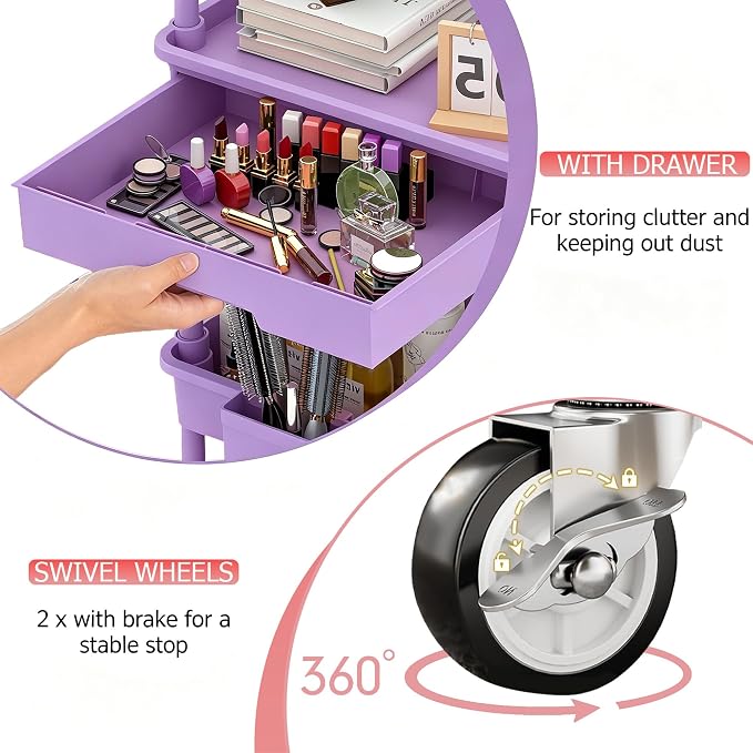 REBECAT 3 Tier Rolling Cart - Image 4