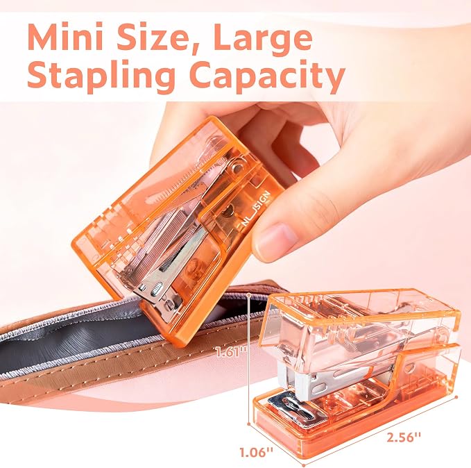 NUSIGN Mini Stapler with 830 Staples, Small Cute Desk Staplers, 25 Sheet - Image 7