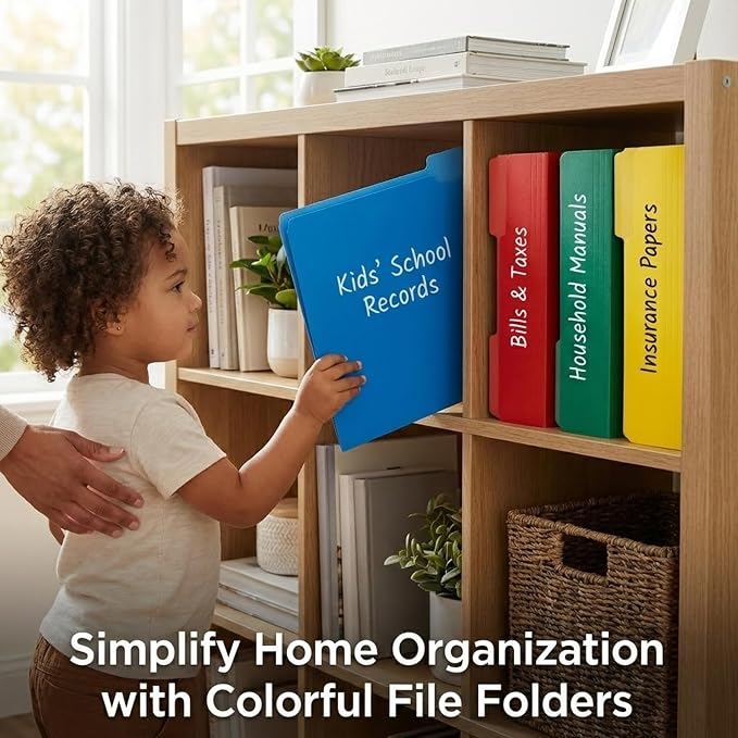 100 Packs Yellow File Folder, 1/3-Cut Tabs, Paper File Folders Letter Size - Image 4