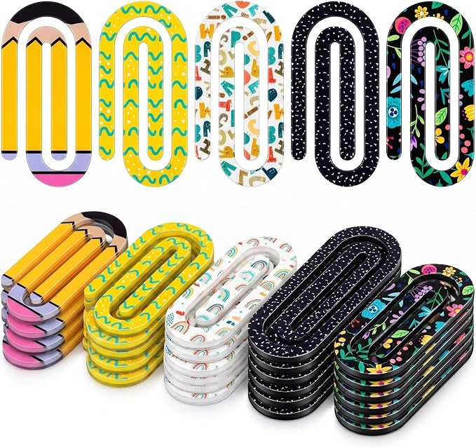 20Pcs Cute Acrylic Jumbo Paper Clips Back to School Student Gifts Teacher by SCIREATH