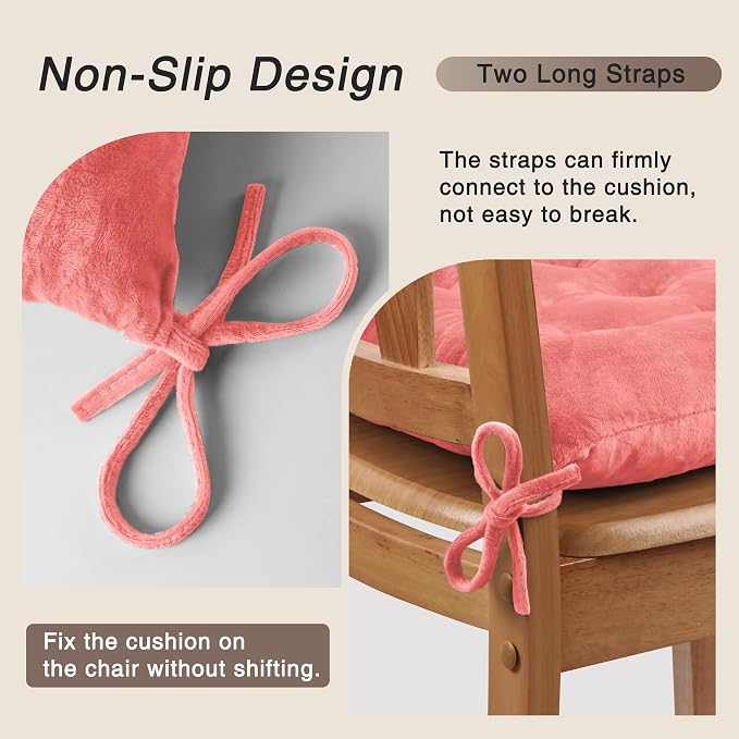OVOV 4 Pack Chair Cushions for Dining Chairs Soft Seat Cushions for Kitchen - Image 3