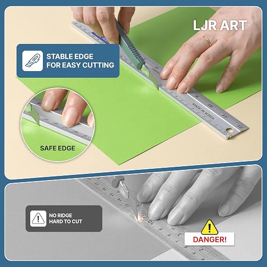 12 Inch Aluminum Cutting Ruler, Dual Scale Inch/Metric Measuring Tool - Image 2