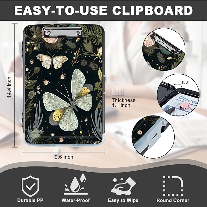 Clipboard with Storage, Storage Clipboard with Pen Holder, Heavy Duty Plastic - Image 2