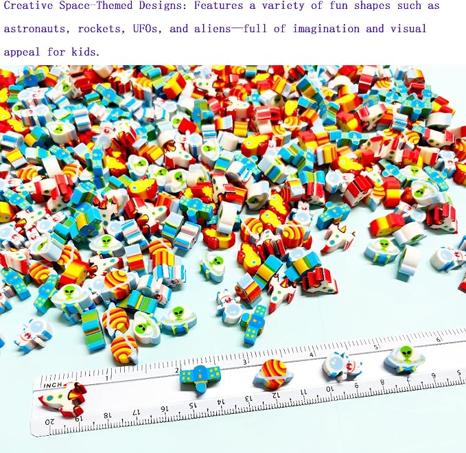 400PCS Mini Space Cute Erasers for Kids Bulk, Fun Erasers for Classroom Back to - Image 2