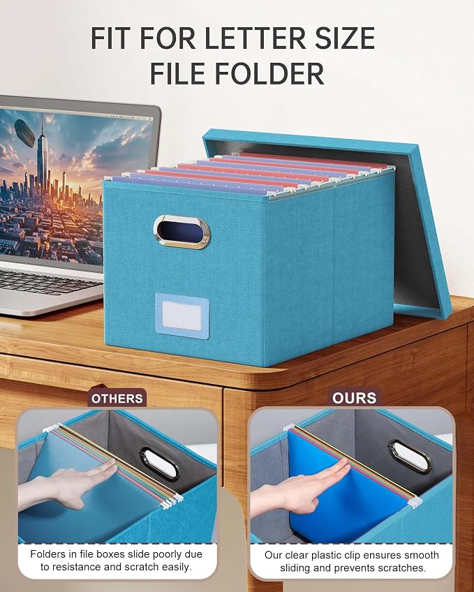 Oterri 2 Pack File Storage Organizer, Document Organizer, Portable File Box - Image 3