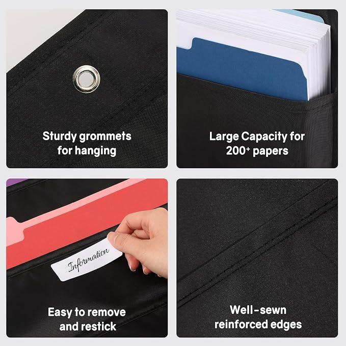 SUNEE 20 Pockets Hanging Wall File Organizer, Space Saver - Image 4