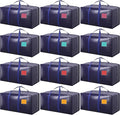 12 Pack Moving Bags with Full-Open Side Zipper, Extra Large 93L Heavy Duty by RMOHRO
